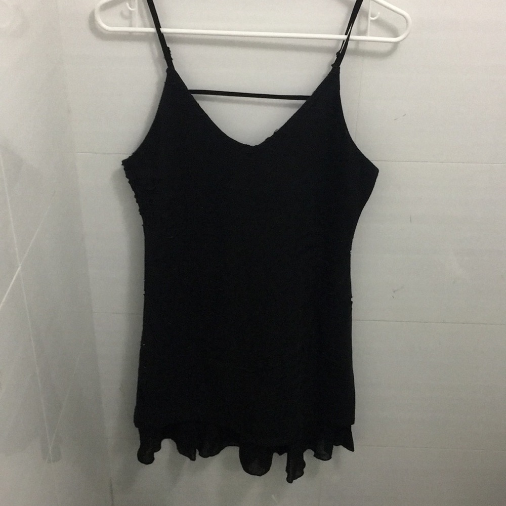 Low back black dress
